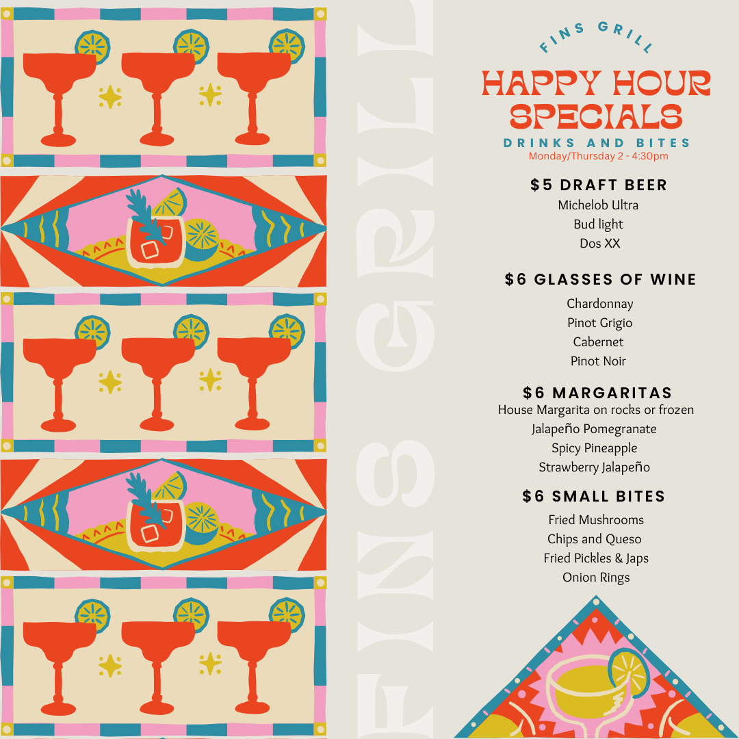 FINS Happy Hour Menu (Instagram Post)